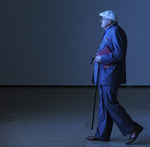 Picture desk live: David Hockney at his exhibition at the Guggenheim Bilbao Museum