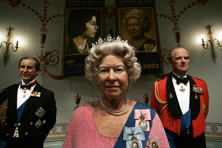 The Queen at Tussauds : 2006: Queen Elizabeth II,  Prince Charles, left, and Prince Philip