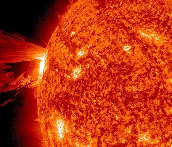 A month in space: eruption shot off the east limb of the sun