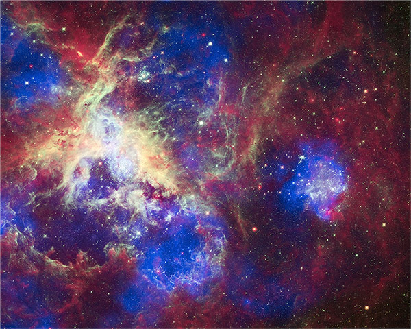 A month in space: A massive star-forming region located about 160,000 light years away.