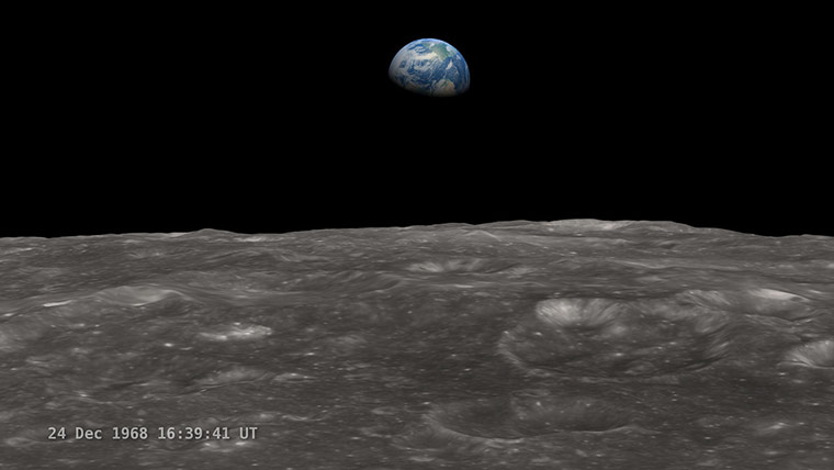 A month in space: LRO Recreates Astronaut View of 'Earthrise'