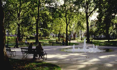 Fountain in Russell Square gardens