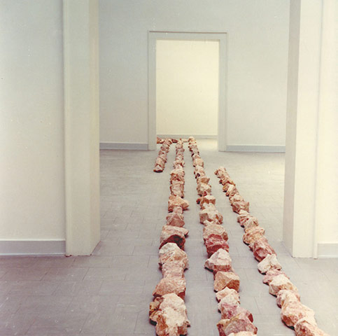 British pavilion: Richard Long’s installation of local red breccia stone in 1976