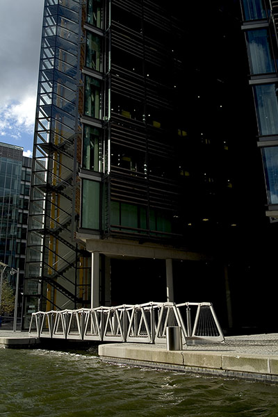 Heatherwick: The Rolling Bridge- rolled down in Paddington, London