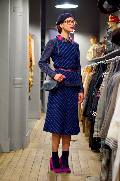 Eurostar Paris: Model wearing 1940s couture from Thanx God I'm a VIP