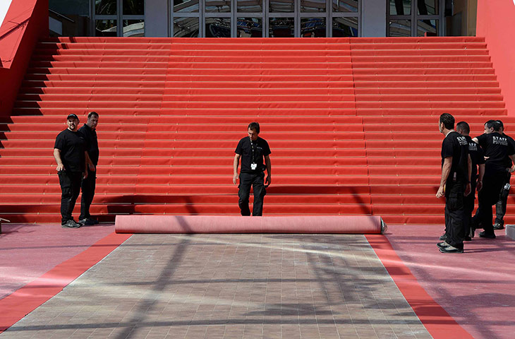 Picture desk live: Preparations are made for the opening day of the 65th Cannes Film Festival