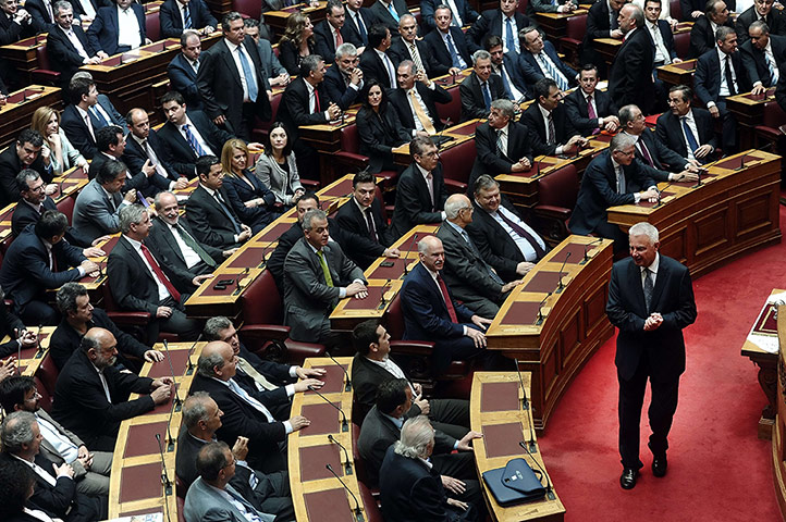Picture desk live: Greece's  Prime Minister Panagiotis Pikrammenos arrives in parliament