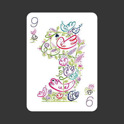 playing cards: 9 of clubs by Helen Lang