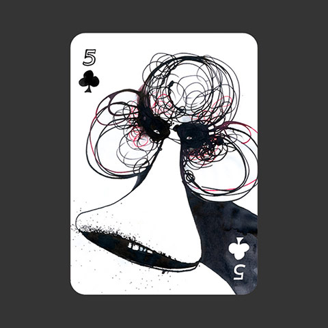 playing cards: 5 of Clubs by Susanne Eisermann
