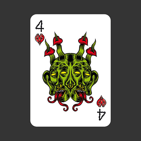 playing cards: 4 of hearts by Marco Tóxico