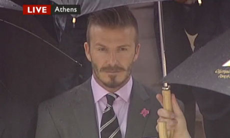 Beckham Greece on Olympic Flame Handover From Greece To London   Sport   Guardian Co Uk