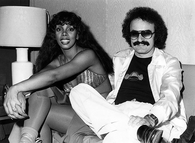 Donna Summer: Donna Summer with producer Giorgio Moroder in 1976