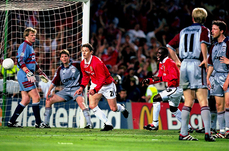 England v Germany: Ole Gunnar Solskjaer of Manchester United scores an injury time winner 