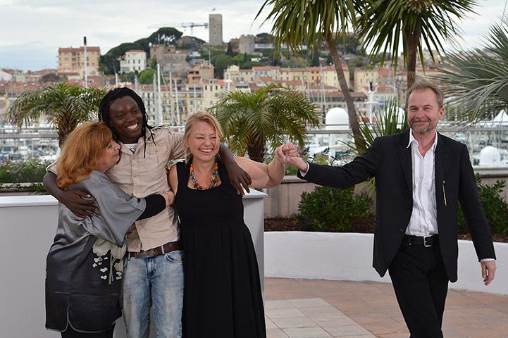 Cannes day 3: The cast of Paradise: Love pose for a photocall