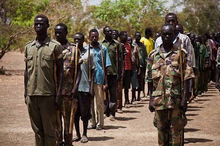 Nuba Mountains Conflict: SPLA-N soldiers train in the Nuba Mountians
