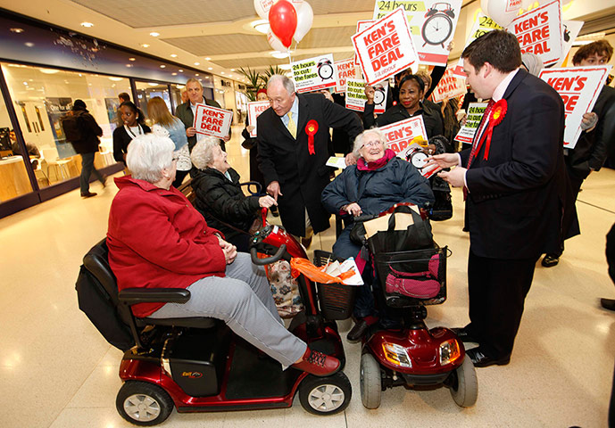 Picture desk live: Ken Livingstone greets prospective voters in Hammersmith