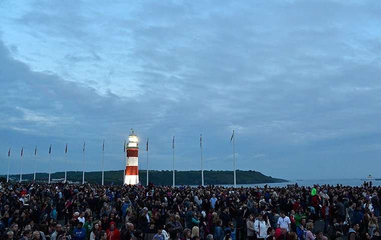 Torch relay day 2: Large crowds gather before the Olympic torch arrives in Plymouth
