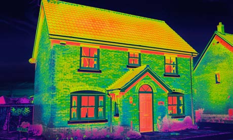 Infrared-Picture of a Thermal Insulated house (digital composite)