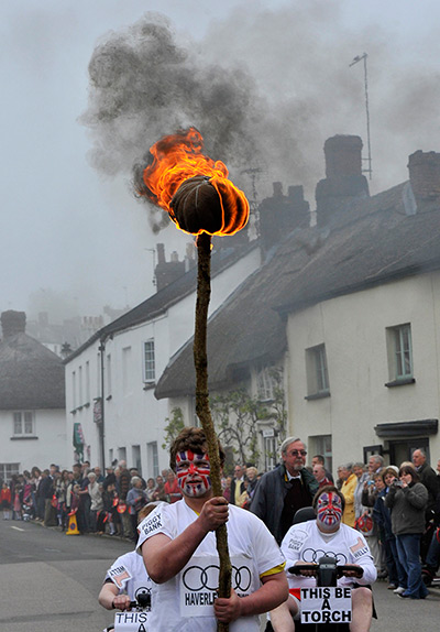 Olympic torch relay day 3: Locally organised torch relay race is run ahead of the torch in Hatherleigh