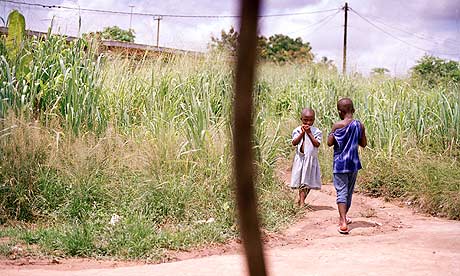 African children in village