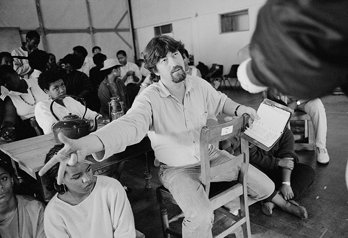 Glyndebourne: Trevor Nunn, the director, works with actors in Porgy and Bess, 1987