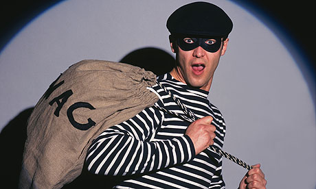 Burglar in traditional costume