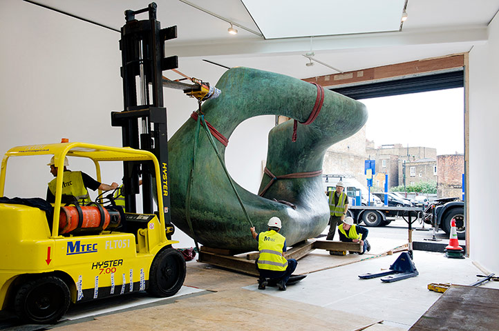Henry Moore: One half of Henry Moore's sculpture Large Two Forms 