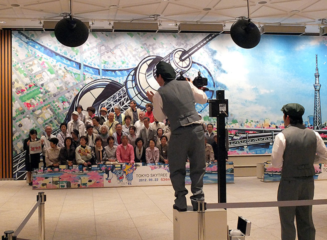 Tokyo Skytree tower opens: Visitors have their souvenir pictures taken