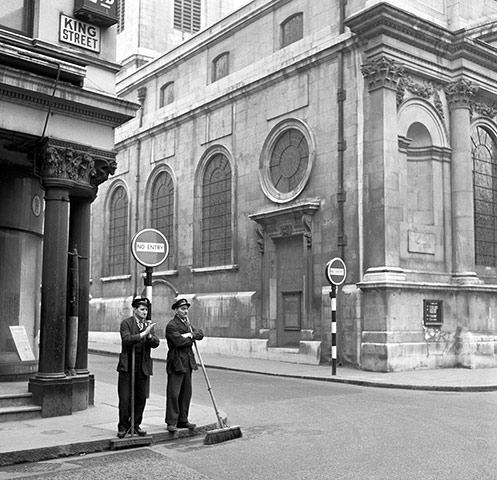 London Photographs: Street Sweepers on King Street, The City