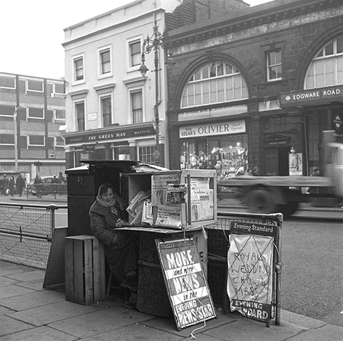 London Photographs: News Vendor Edgware Station
