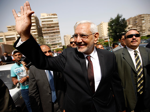 Egypt election: Egyptian presidential candidate Abdel-Moneim Abolfotoh in Nasr City
