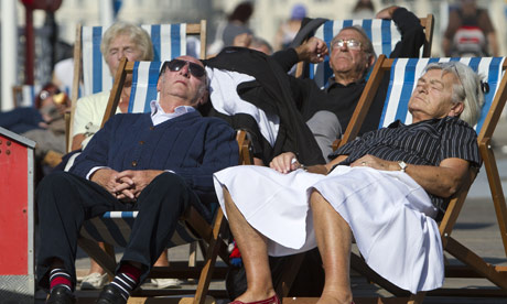Summer heatwave: Pensioners Asleep In Deckchairs