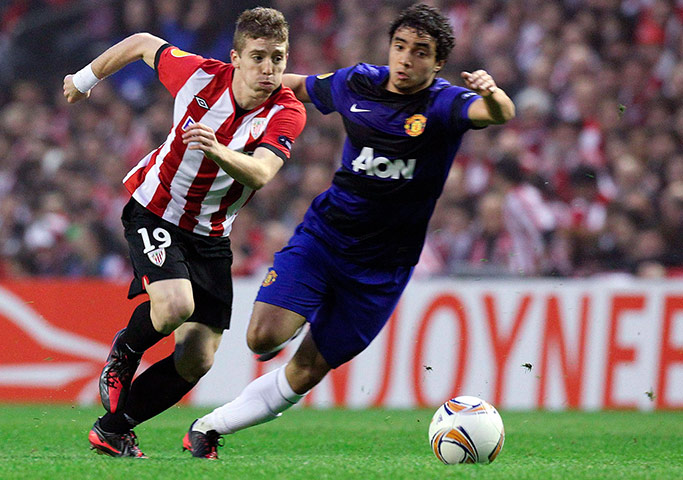 Transfer targets: Rafael da Silva duels for the ball with Iker Muniain