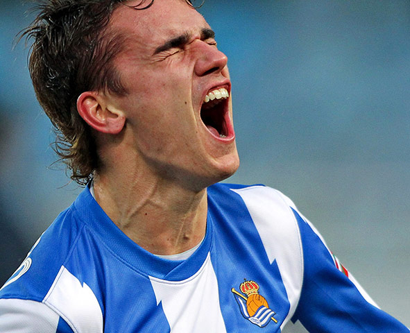 Transfer targets: Real Sociedad's midfielder Antoine Griezmann celebrates