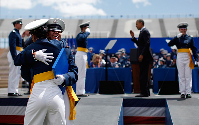24 hours in pictures: Barack Obama gives out their diplomas during Air Force Academy graduation