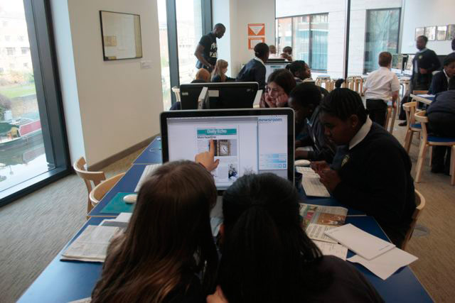 Education Centre visit: Education Centre - working on a headline