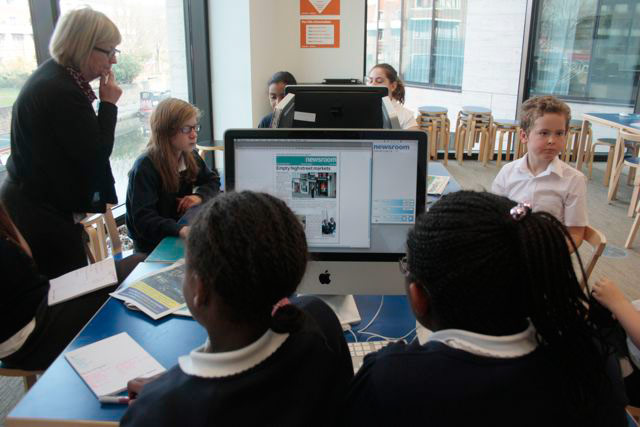 Education Centre visit: Education Centre - putting finishing touches to the page