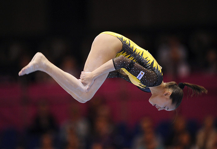 Longer View: Romania's Larisa Andreea Iordache competes on the floor