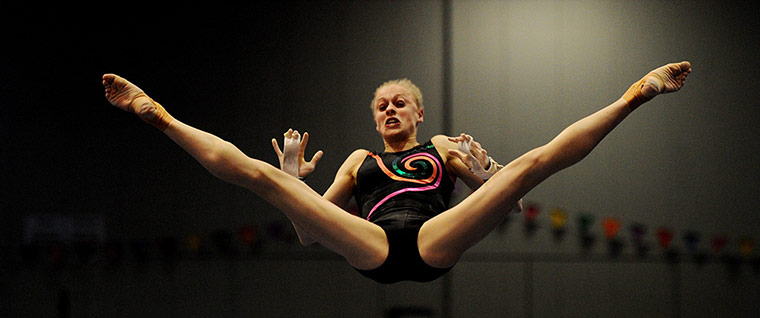 Longer View: Australian gymnast Georgia Rose-Brown runs through her uneven bars routine 