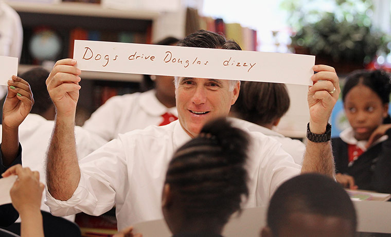 Picture Desk Live: Romney Visits Philadelphia Charter School
