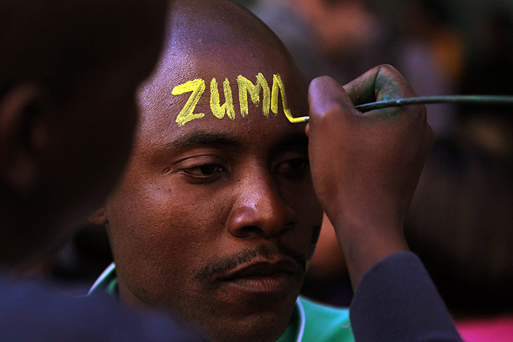Picture Desk Live: ANC supporter has his face painted in support of Zuma