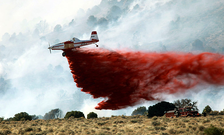 Wildfires: Firefighters battle a wildfire south of Gardnerville