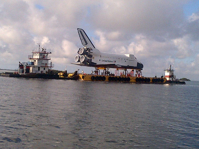 Picture Desk Live: A full-size replica of the space shuttle departed NASA's Florida spaceport