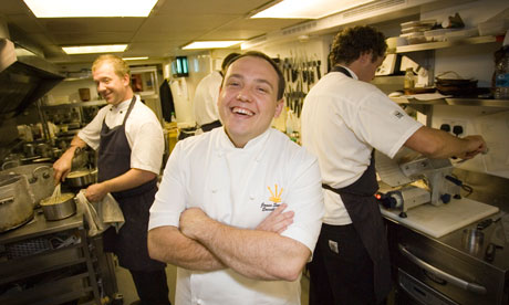 James Sommerin in the kitchen at the Crown at Whitebrook, Monmouthshire, Wales