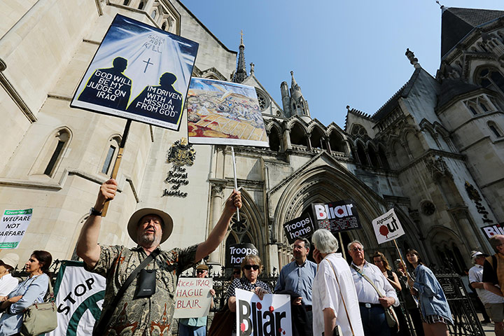 Picture Desk Live: Demonstrators outside the Leveson Inquiry