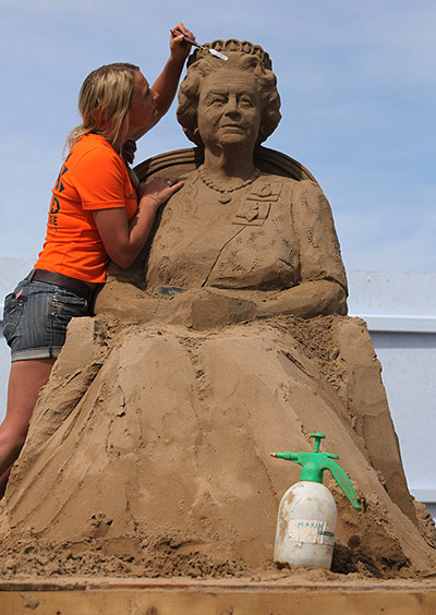 Picture Desk Live: Artists Put The Finishing Touches To The Weston Super Mare Sand Sculptures