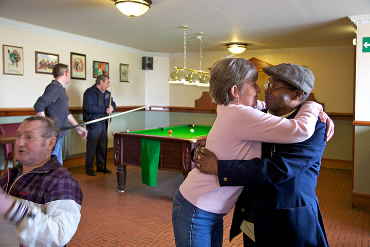 Great British Public: Centenarian Simon Martinez in his local pub in Edinburgh, Scotland