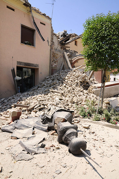Italy earthquake: Houses damaged after a earthquake in San Felice sul Pannaro