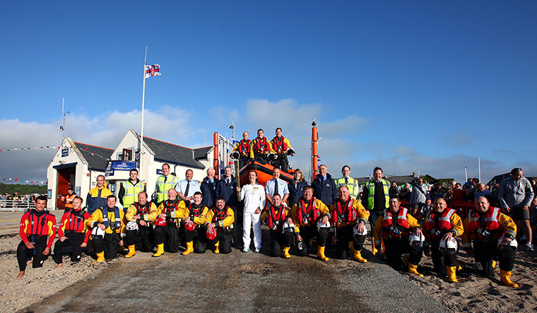 olympic torch relay: Torchbearer 002 Elen Evans