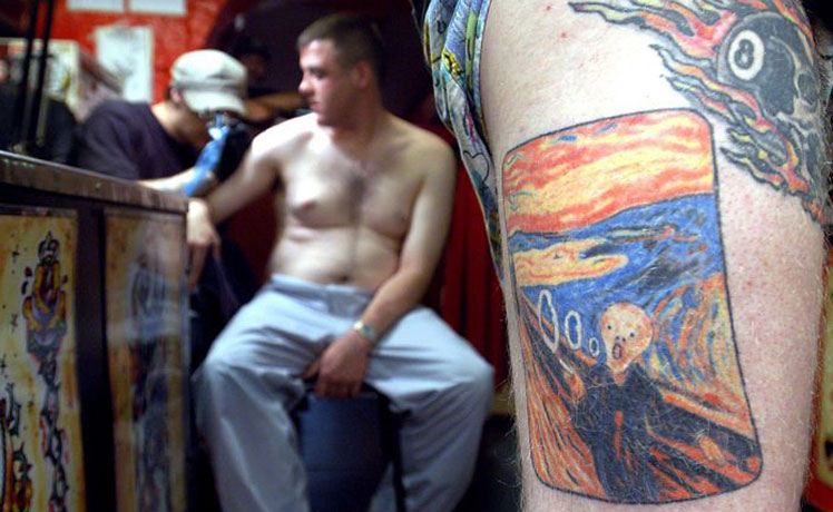scream gallery: A Dutch man's arm tattooed with The Scream